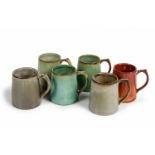 AN COLLECTION OF LINN WARE TANKARDS