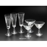 A PART-SUITE WATERFORD 'GLENCREE' PATTERN CHAMPAGNE GLASSES
