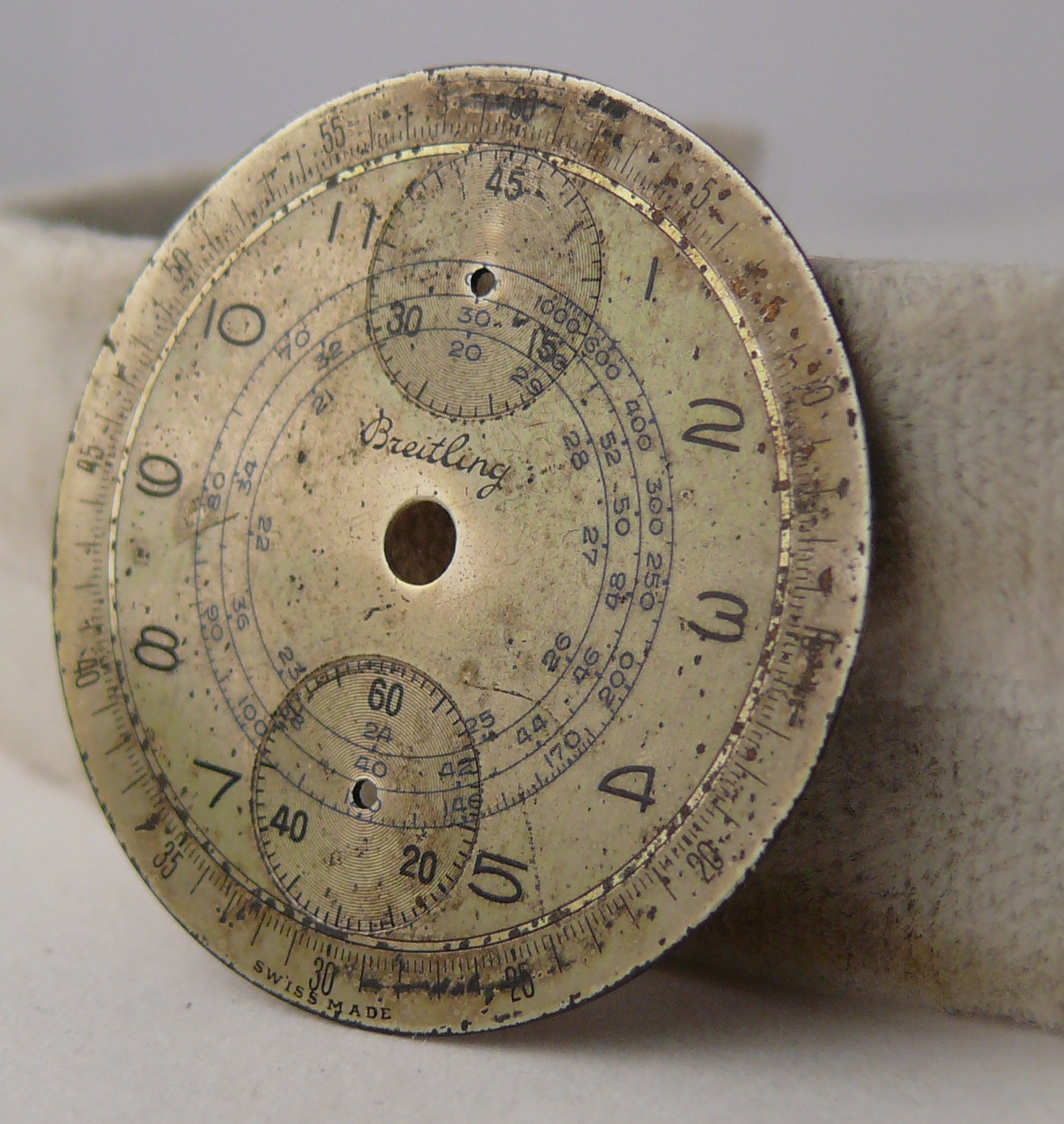 EARLY Vintage Breitling Up & Down Chronograph Dial. Suitable for parts projects or being restored.