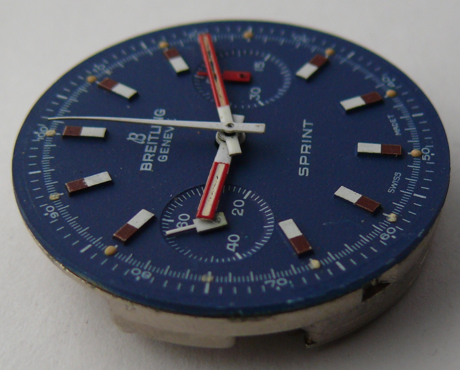 Vintage Breitling Sprint Chronograph Movement & Dial Valjoux 7733 unit. Please note movement has not - Image 4 of 4