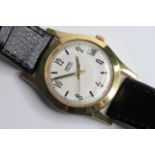 VINTAGE SMITHS JEWELLED MANUAL WIND, circular cream dial with arabic numeral hour markers, date