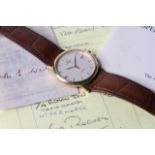 18CT OMEGA DE VILLE 1996 WITH RECEIPT AND OMEGA INSTRUCTIONS BOOKLET REFERENCE 196.2432, circular