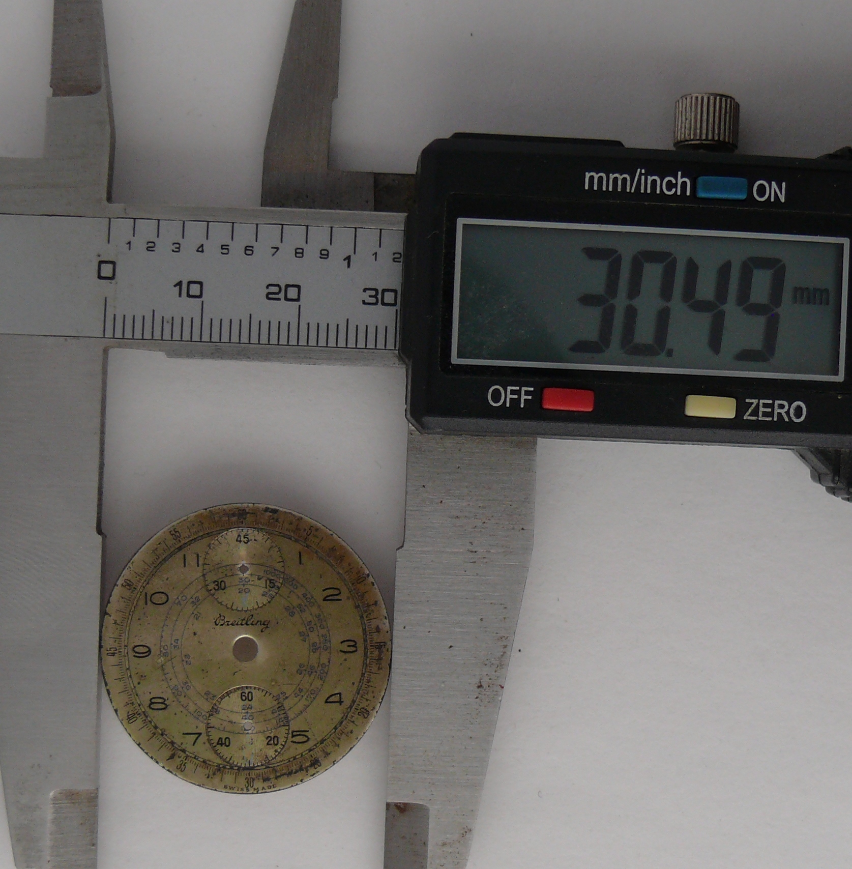 EARLY Vintage Breitling Up & Down Chronograph Dial. Suitable for parts projects or being restored. - Image 5 of 5