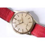 VINTAGE OMEGA SEAMASTER GOLD CAPPED CIRCA 1961, circular cream dial with baton hour markers,