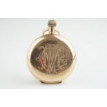 ANTIQUE 9CT ROSE GOLD POCKET WATCH, circular white dial with hour markers and hands, 49mm 9ct rose