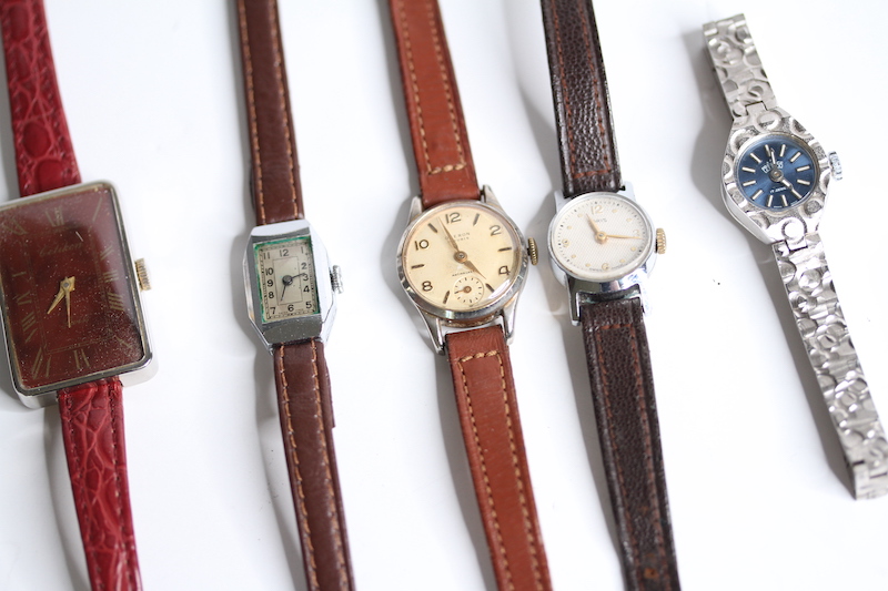 *TO BE SOLD WITHOUT RESERVE* 5 VINTAGE LADIES WATCHES INCLUDING; ORIS, OBERON, GETIKON, PRESTIGE, - Image 2 of 2