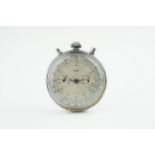 VINTAGE CHRONOGRAPH POCKET WATCH, circular white dial with hour markers and hands, 51mm gun metal