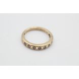 9ct gold champagne diamond gypsy setting half-eternity ring (1.8g) ring size J 1/2