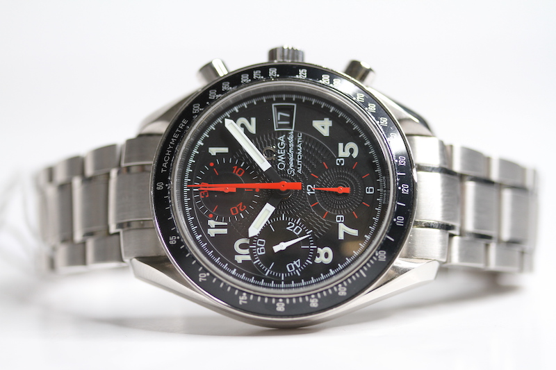 OMEGA SPEEDMASTER AUTOMATIC REFERENCE 175.0083, black dial with red detail and centre seconds, - Image 2 of 5