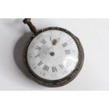 EARLY VERGE GILT POCKET WATCH WITH PORTRAIT CASE BACK