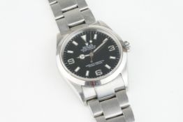 ROLEX OYSTER PERPETUAL EXPLORER WRISTWATCH REF. 114270, circular black dial with arabic hour markers