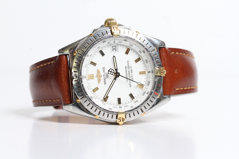 BREITLING WINDRIDER WINGS STEEL AND GOLD REFERENCE B10350