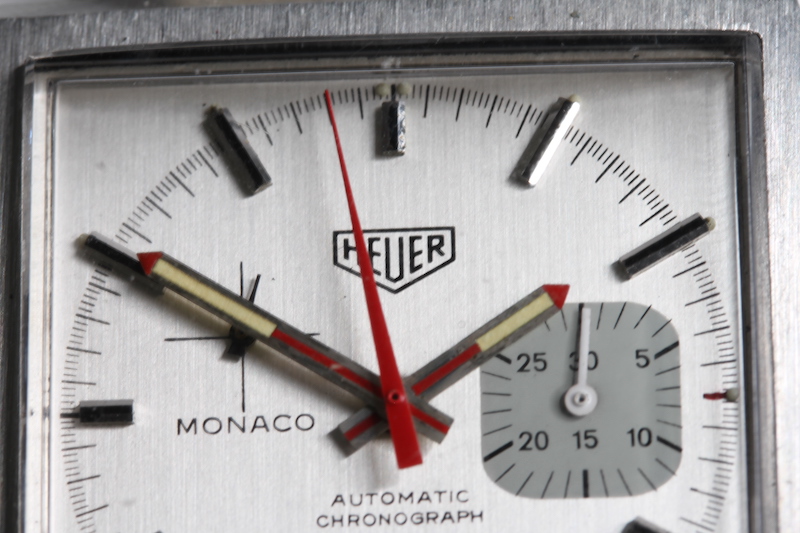 VINTAGE HEUER MONACO 1133 AUTOMATIC CHRONOGRAPH CIRCA 1970S, silvered service dial, red centre - Image 4 of 5