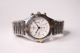 BREITLING CALLISTO CHRONOGRAPH WITH BREITLING TRAVEL CASE REFERENCE 80520-D, circular white dial