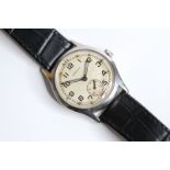VINTAGE MILITARY MOERIS A.T.P ISSUED WATCH CIRCA 1940-45, white dial with minute track, applied