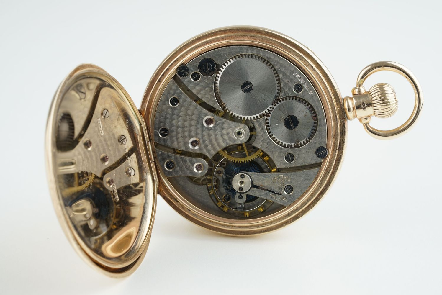 ANTIQUE 9CT ROSE GOLD POCKET WATCH, circular white dial with roman numeral hour markers and hands, - Image 2 of 2