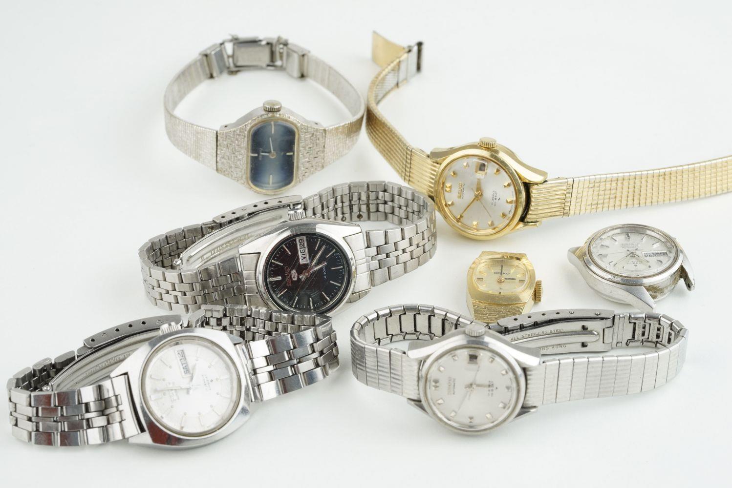 GROUP OF LADIES SEIKO WRISTWATCH, job lot of 7 seiko wristwatches.*** Please view images carefully