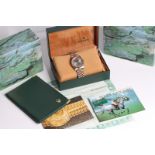ROLEX OYSTER PERPETUAL DATEJUST DIAMOND DOT DIAL REFERENCE 16233 FULL SET, silver dial with