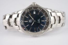 GENTLEMENS TAG HEUER LINK DATE WRISTWATCH, circular two tone dial with applied silver hour markers