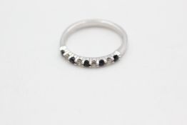 9ct white gold sapphire & diamond nine stone half-eternity ring (1.8g)