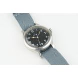 OMEGA 6B BRITISH MILITARY WRISTWATCH, circular black dial with arabic hour markers and hands, 36mm