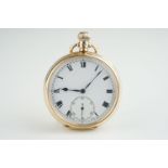 ANTIQUE 9CT ROSE GOLD POCKET WATCH, circular white dial with roman numeral hour markers and hands,