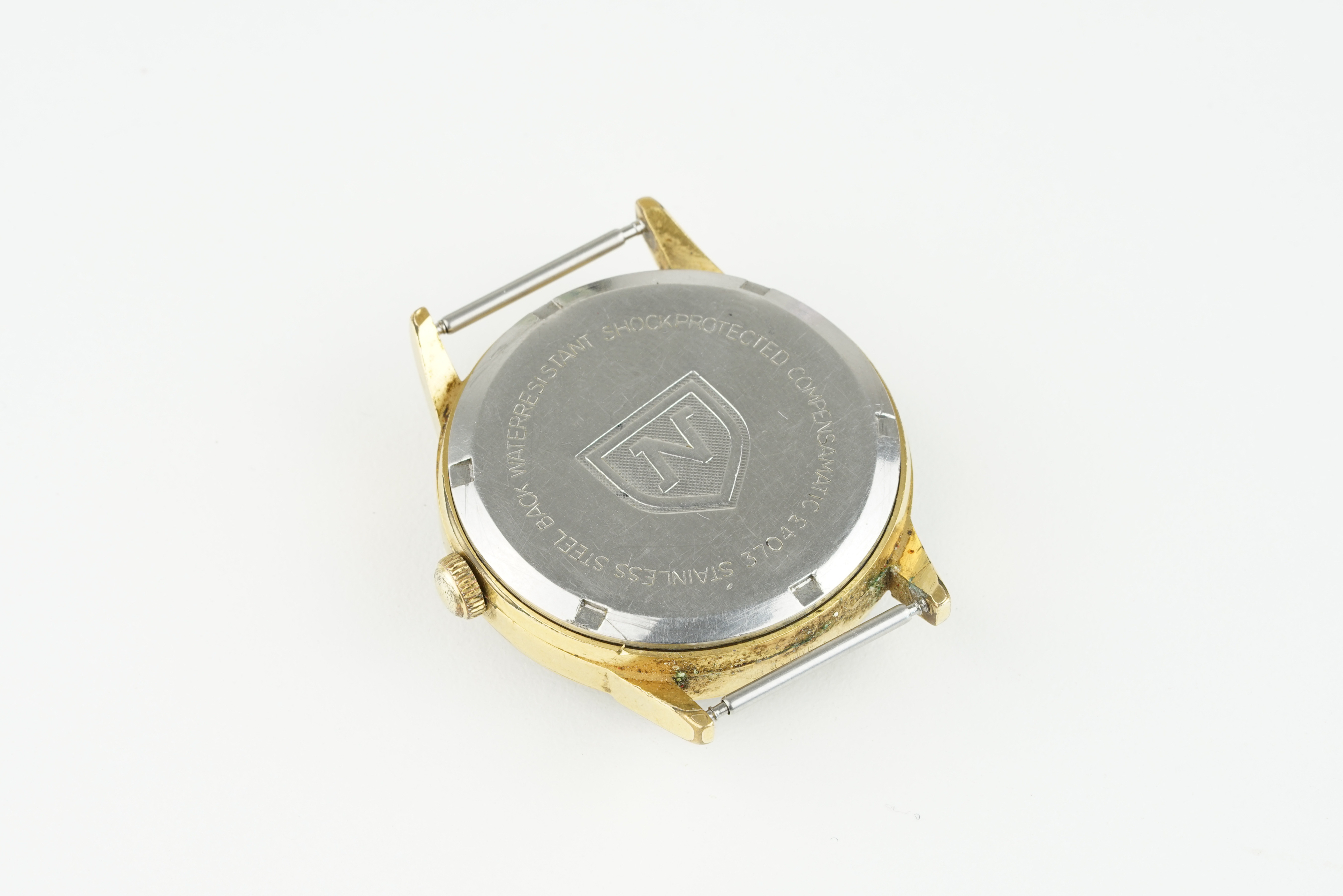 NIVADA GOLD PLATED DATE WRISTWATCH, circular grey dial with hour markers and hands, 34mm gold plated - Image 2 of 2