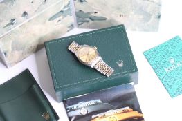 ROLEX DATEJUST STEEL AND GOLD REFERENCE 16000 BOX CIRCA 1983