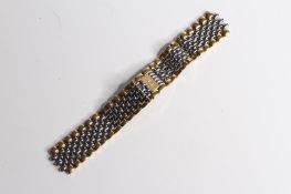 OMEGA STEEL AND GOLD PLATED BRACELET, clasp engraved "1451/439"