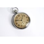 MOERIS G.S.T.P MILITARY POCKET CIRCA 1940-45, cream dial, Arabic numerals, sub seconds, case back