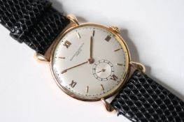 VINTAGE 18CT ROSE GOLD VACHERON CONSTANTIN, circular silver dial with baton and roman numeral hour