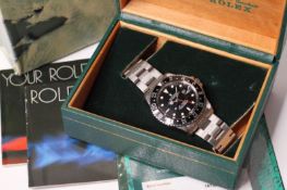 VINTAGE ROLEX GMT MASTER REFERENCE 16750 WITH BOX AND ROLEX SERVICE CARD CIRCA 1982, circular