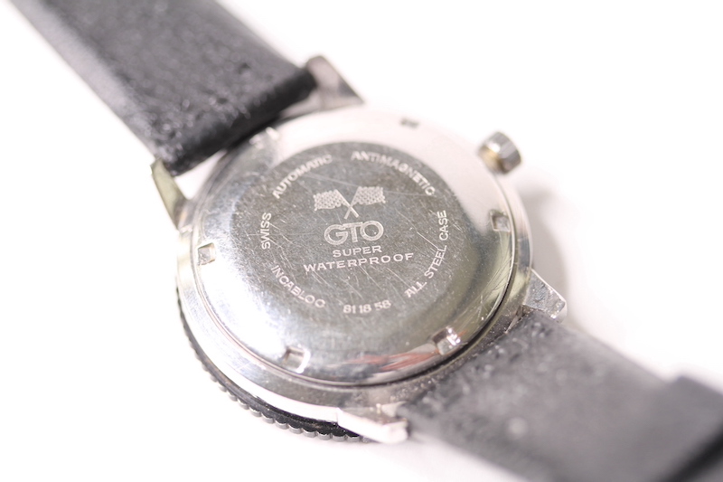 1960s ROTARY AUTOMATIC GTO WORLD TIME, circular black dial with baton hour markers, date function at - Image 2 of 4
