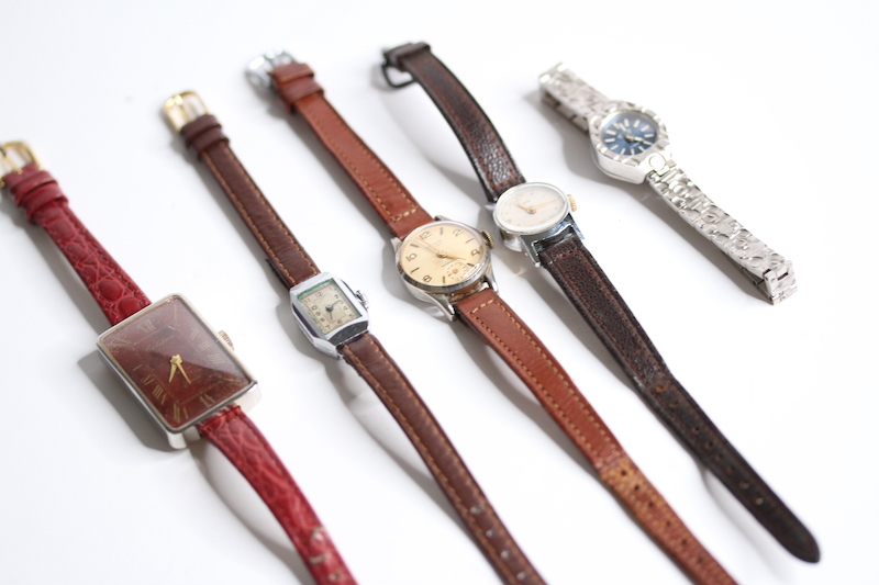 *TO BE SOLD WITHOUT RESERVE* 5 VINTAGE LADIES WATCHES INCLUDING; ORIS, OBERON, GETIKON, PRESTIGE,