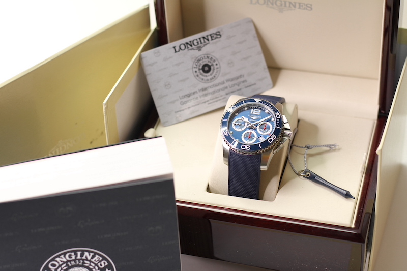 LONGINES HYDROCONQUEST CHRONOGRAPH AUTOMATIC WITH BOX AND PAPERS 2021, circular sunburst blue dial - Image 2 of 5