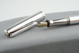 WATERFORD STAINLESS STEEL FOUNTAIN PEN WITH BOX