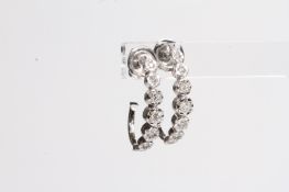 18ct Diamond Half Hoop Earrings