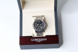 LONGINES AUTOMATIC ST IMIER COLLECTION CHRONOGRAPH REFERENCE L2.784.4, blue dial with three