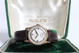 VINTAGE 18CT ROLEX MANUAL WIND WITH BOX,