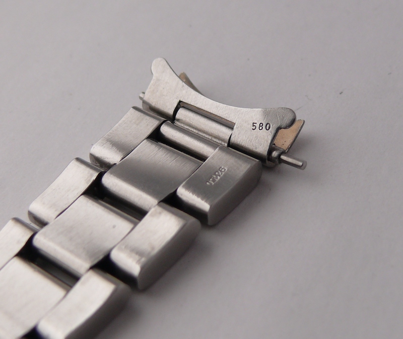 Vintage Rolex 93150 20mm Flip Lock Bracelet w 580 End pieces, band has 12 links, clasp and divers - Image 6 of 9