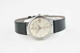 GENTLEMENS OMEGA SEAMASTER AUTOMATIC WRISTWATCH, circular silver dial with applied hour markers
