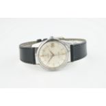 GENTLEMENS OMEGA SEAMASTER AUTOMATIC WRISTWATCH, circular silver dial with applied hour markers