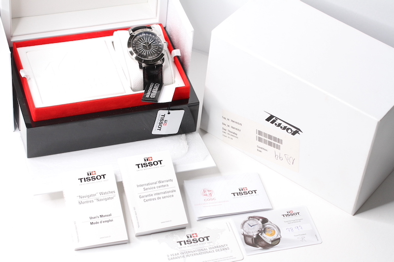 NOS TISSOT WORLD TIME CHRONOMETER SPECIAL EDITION FULL SET, black / grey dial with inner rotating