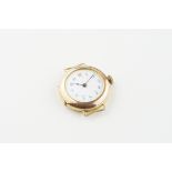 9CT GOLD TRENCH WRISTWATCH, circular white dial with arabic numeral hour markers and hands, 27mm