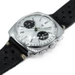 GENTLEMAN'S LIP GENEVE "PANDA" CHRONOGRAPH CUSHION CASE, VALJOUX 7730, 36MM CASE, circular silver