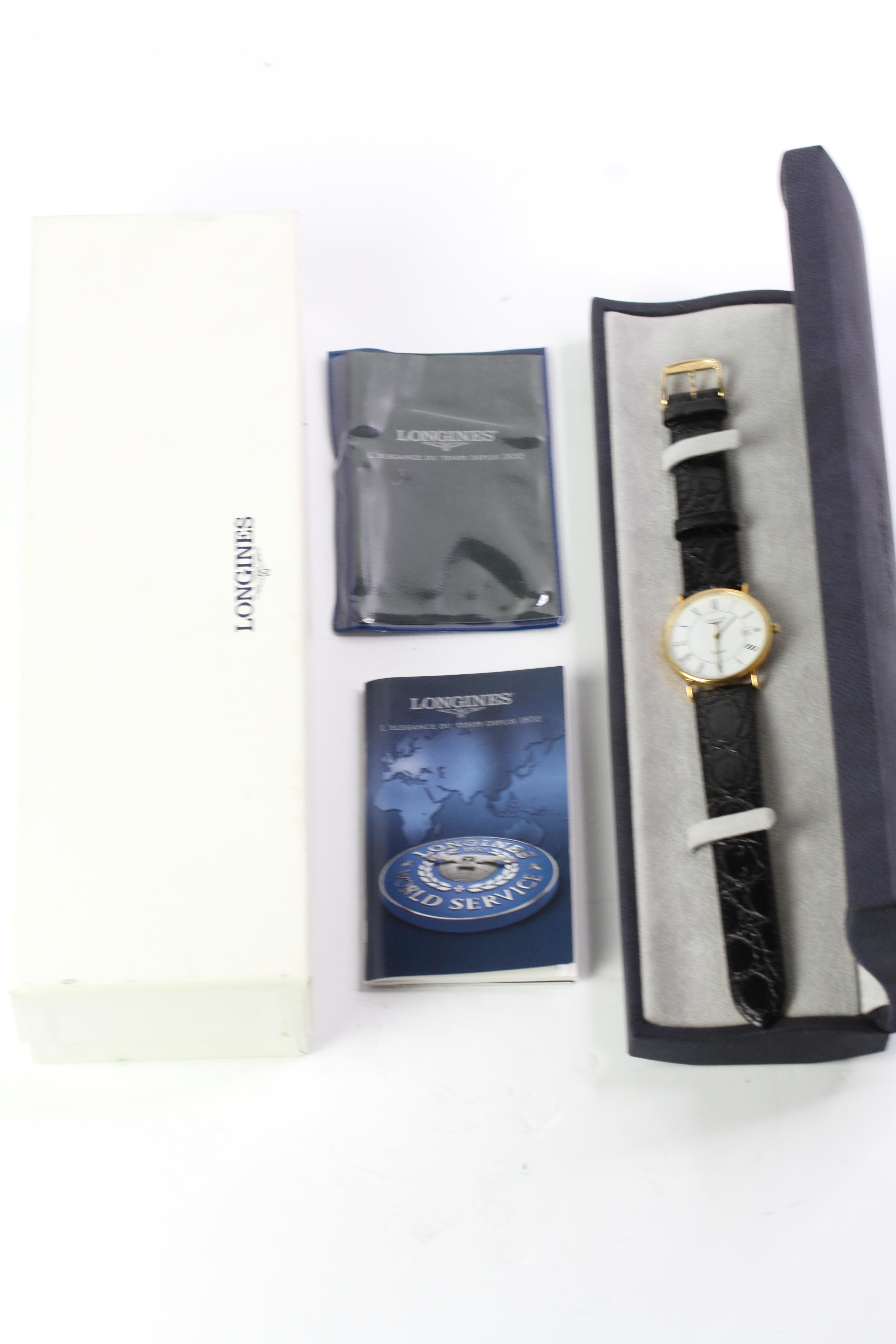18CT LONGINES BOX AND PAPERS 1999 REFERENCE 79996