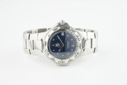 GENTLEMENS TAG HEUER PROFESSIONAL KIRIUM WRISTWATCH, circular blue dial with hour markers and hands,