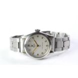 VINTAGE ROLEX OYSTER REFERENCE 6244 CRICA 1953, white dial with gold Arabic numerals, gilt hands,