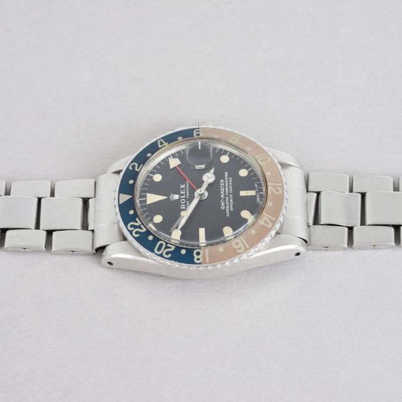 GENTLEMENS ROLEX OYSTER PERPETUAL DATE GMT MASTER PEPSI WRISTWATCH W/ BOX & PAPERS REF. 1675 CIRCA - Image 4 of 4