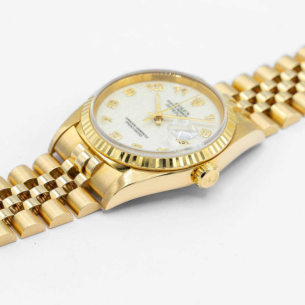 GENTLEMAN'S RARE ROLEX DATEJUST "JUBILEE DIAL" 18CT YELLOW GOLD, REF. 16238, APRIL 1997 COMPLETE SET - Image 8 of 9